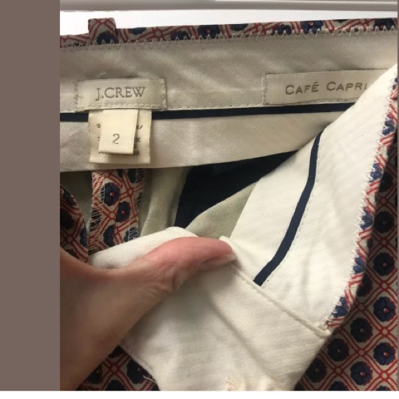 J. Crew Café Capri Pants Floral Print Size 2 - Picture 3 of 8